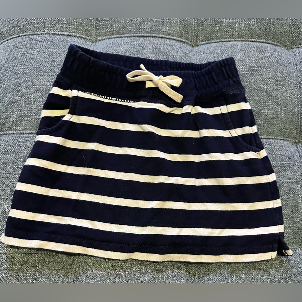 GAP Kids Navy Blue and White Striped Skirt